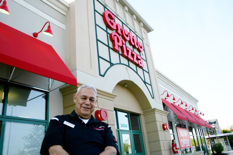 Dominick A. Pulieri, Grotto Pizza owner and founder, is shown in front of the location in Gambrills, Md. SUBMITTED PHOTO